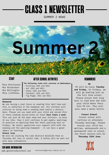 C1 Summer 2 Newsletter