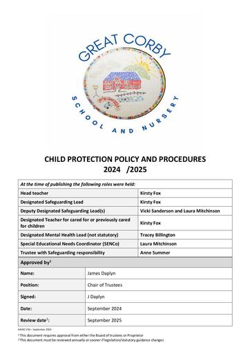 Child Protection Policy 2024 2025